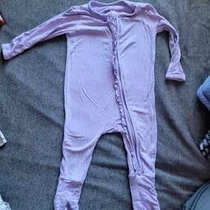 Birdie Bean purple zip footie pajamas